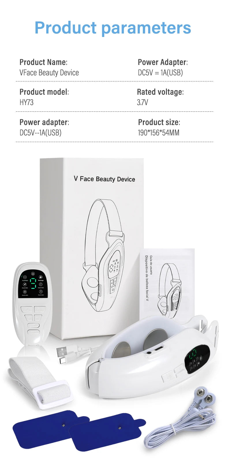 4-in-1 Electric Double Chin Remover | V-Line Face Slimming & Lifting Massager with Remote Control