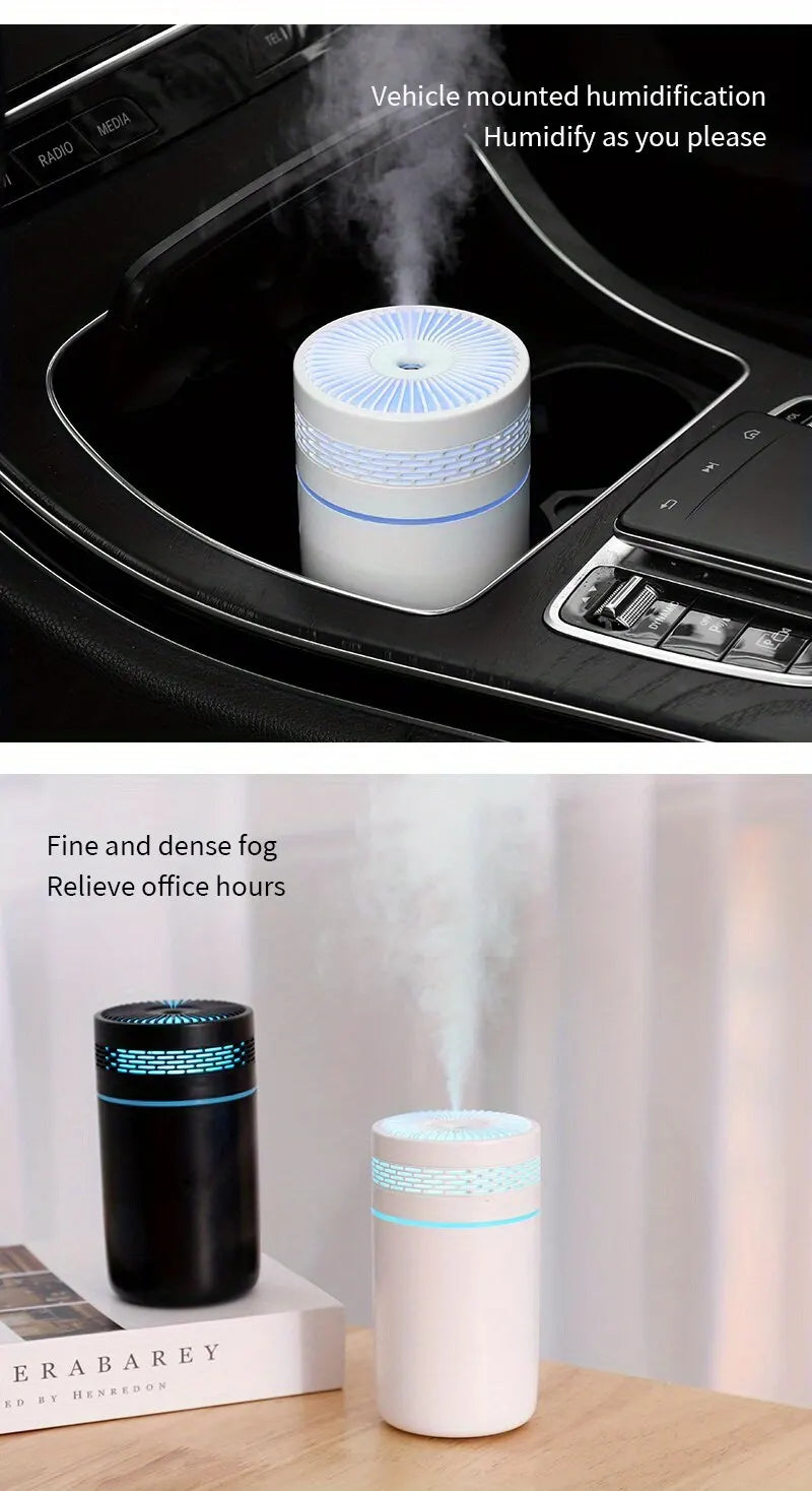 250ML Car Air Humidifier | Portable USB Mini Mist Diffuser with LED Light for Bedroom & Travel