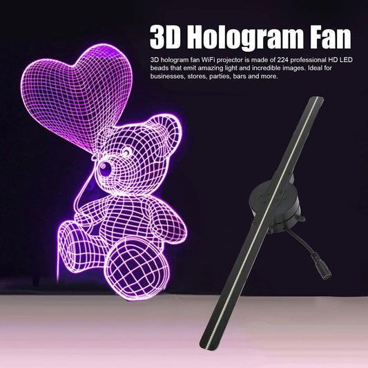 3D Hologram Fan Projector 16.5″ – WiFi LED Advertising Display (224 LEDs)