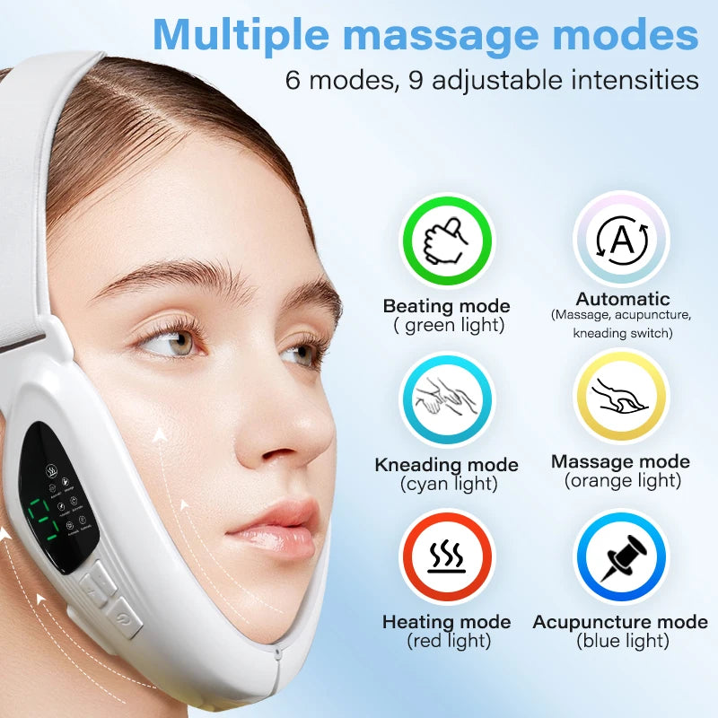4-in-1 Electric Double Chin Remover | V-Line Face Slimming & Lifting Massager with Remote Control