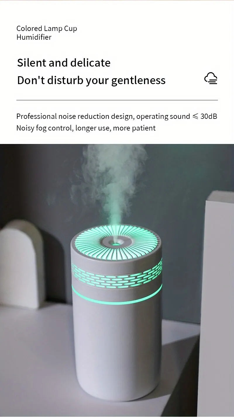 250ML Car Air Humidifier | Portable USB Mini Mist Diffuser with LED Light for Bedroom & Travel