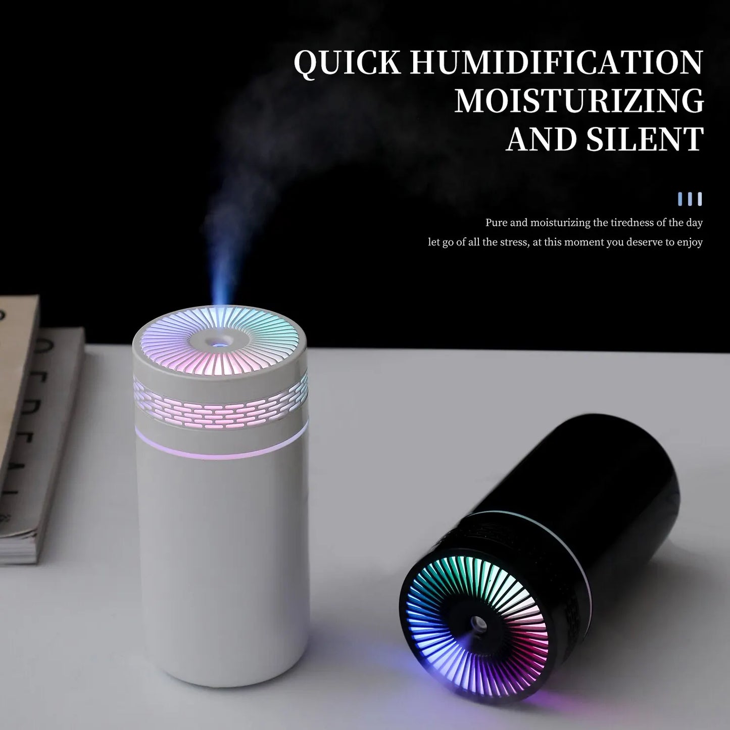 250ML Car Air Humidifier | Portable USB Mini Mist Diffuser with LED Light for Bedroom & Travel