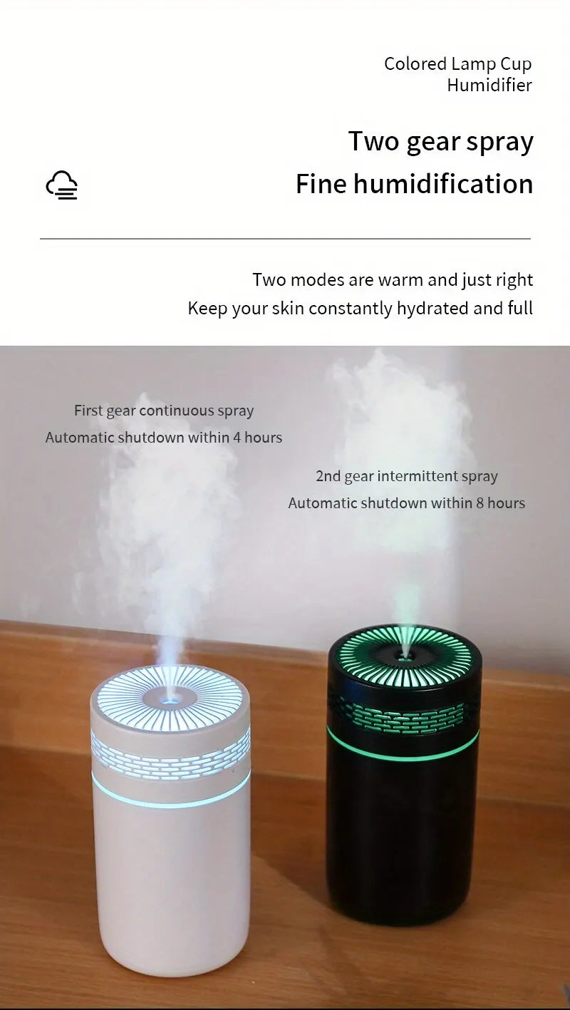 250ML Car Air Humidifier | Portable USB Mini Mist Diffuser with LED Light for Bedroom & Travel