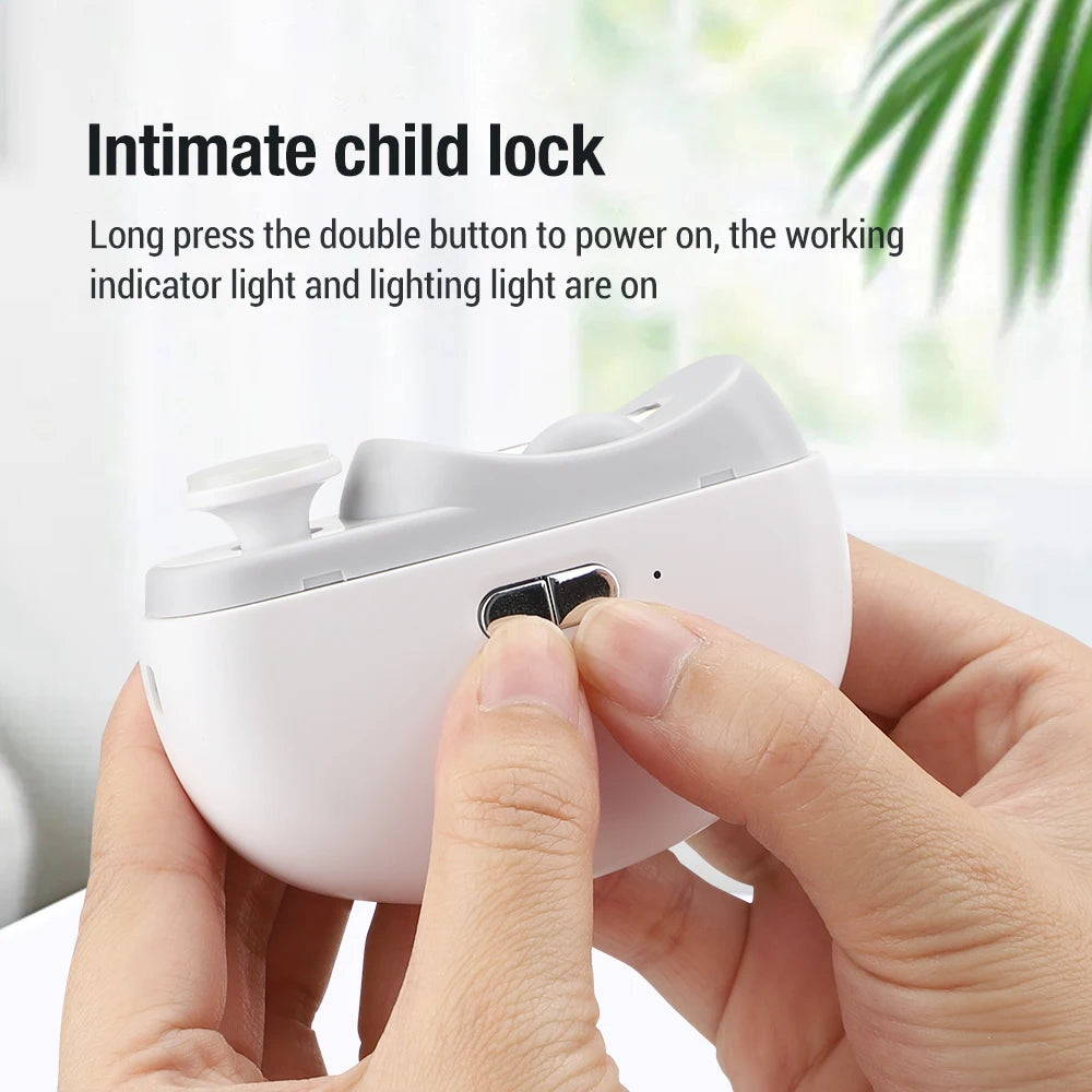 2-in-1 Electric Nail Clipper & Nail Grinder with Light – USB Rechargeable Automatic Fingernail Trimmer with Nail File & Nail Debris Storage for Adults, Elderly & Children